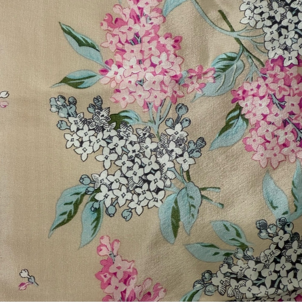 TRUE VINTAGE 100% Silk ECHO Oversized Cream Blue & Pink Floral Scarf - Picture 4 of 9